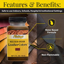 Fiebing's LeatherColors (4 Fl Oz, Moccasin Brown) - Leather Dye for Leather - Water-Based, Non-Flammable Formula - Permanent & Penetrating Color for Shoes, Boots, Furniture - Safe for Institution Use — 2