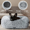 Hoewina Dog & Cat Bed for Indoor Cats, 20in Calming Donut Bed (Light Grey) — 3