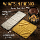 Eagle Shoe Polish Wax – Premium High-Gloss Shine – Restores Color, Covers Scuffs, Nourishes & Protects - 3-Piece Kit | Dark Brown — 2