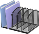 SUPEASY 5-Section File Organizer for Desk, Metal File Folder Holder, Black — 1