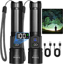 TrixHub Rechargeable Flashlights 2 Pack Super Bright High Lumens Flashlight | Black — 1