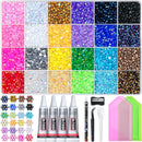 35000 Pcs Resin Jelly Rhinestones Kit, Multicolor 3mm Flatback Rhinestones with 4 Pcs B7000 Jewelry Glue & Tools,… — 1