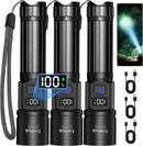 TrixHub Rechargeable Flashlights 3 Pack Super Bright High Lumens Flashlight | Black — 1