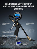 AstroAI Digital Tire Pressure Gauge with Inflator, 3-250 PSI Air Chuck & Compressor Accessories Heavy Duty with Quick Connect Coupler, 0.1 Display Resolution, 1pack — 2