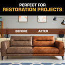 FORTIVO Leather Recoloring Balm with Mink Oil, Couch Repair Kit, Leather Dye and Restorer for Furniture - Dark Brown — 3