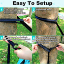 SZHLUX Camping Hammock Double & Single Portable Hammocks with 2 Tree Straps and Attached Carry Bag,Great for Outdoor,Indoor,Beach,Camping,Light Grey / Sky Blue — 5