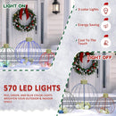 VEIKOU Set of 3 Lighted Christmas Ornaments, 3 Colors Outdoor Holiday Ball Decoration with 570 LED Lights, Christmas Decor with 20 Small Plastic Balls for Garden, Yard, Lawn — 4