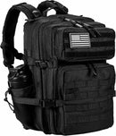 LHI Military Tactical Backpack for Men and Women 45L Army 3 Days Assault Pack Bag Large Rucksack with Molle System Black — 1
