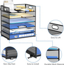 Daltack 6-Tier Paper Organizer for Desk with Handle, Black — 4