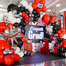 ALL-IN-1 Red Black and White Balloon Arch Kit for Red and Black Birthday Party Decorations – Reds and Blacks Balloons for White Black and Red Balloon Garland Kit – Graduation Black and Red Balloons | Red, Black, White, Silver — 5