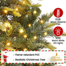 Yaheetech 7.5ft Pre-lit Aspen Fir Artificial Christmas Tree with 550 Warm White LED Lights Full Prelighted Xmas Tree w/1128 Branch Tips & Foldable Stand for Home Holiday Decor, Green — 2