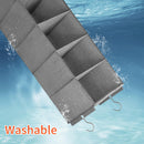 Large Hanging Sweater Organizer for Closet,Collapsible 6-Shelf Hanging Closet Shelves with Drawers, Washable (Grey-6 Shelf) — 6