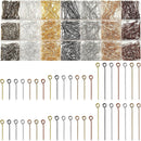 Junkin 1400 Pcs Mix Eye Pins for Jewelry Making 3 Sizes Mix,Vintage Colors — 1