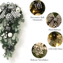 Valery Madelyn 24'' Christmas Teardrop Swag Outdoor Decoration Black White — 5