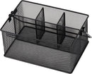Mind Reader Multi-purpose Storage Caddy with Handle, Desktop Organizer, Cutlery Holder, 4 Compartments, Metal Mesh, Black — 6