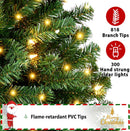Yaheetech 6ft Pre-lit Christmas Tree with 300 Warm White Lights, Green — 5