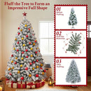 Yaheetech 6ft Pre-Lit Snow Flocked Artificial Christmas Tree, 250 Lights — 8