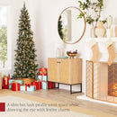 Best Choice Products 6ft Pre-lit Pencil Christmas Tree Pine w/Twinkling LEDs Partially Flocked Frosted Slim Holiday Decoration Skinny Xmas Tree, 250 Lights, 618 Frosted Tips, 50 Pine Cones, Stand — 4