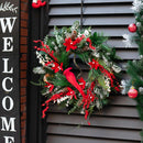 Christmas Wreath with Lights, Soomeir 24 Inch Lighted Christmas Wreaths for Front Door with Pine Needles and Berries, Large Prelit Wreath for Holiday Winter Window Outdoor Indoor Xmas — 2