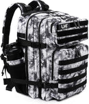 LHI Military Tactical Backpack for Men and Women 45L Army 3 Days Assault Pack Bag Large Rucksack with Molle System Black and white — 4