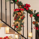 Valery Madelyn Pre-Lit Christmas Teardrop Swag 24 Inch Red Gold Decoration — 3
