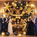 KARLURE Black Gold Balloons Arch Kit Garland with 22Inch Gold Star Balloons — 5