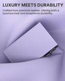 typecase Womens Wallet Card Holder: Pop Up Card Case, Genuine Leather, RFID Blocking, Slim, Minimalist, Thin, Small Size - 9-14 Card Capacity, ID Window, Cash Pocket (Lavender) — 8