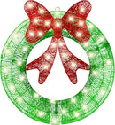 Ogrmar 24in Lighted Christmas Wreath Decoration Metal LED Lighted Wreaths — 1