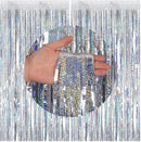 FECEDY 2 Packs 3.2ft x 6.6ft Silver Multicolor Tinsel Foil Fringe Curtains Photo Booth Props for Engagement Bridal Shower Bachelorette Baby Shower Bachelorette Holiday Celebration Party Decorations — 1