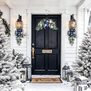 Valery Madelyn Pre-Lit Christmas Teardrop Swag for Decorating Outdoor, 24 Inch Silver Blue Mailbox Swag Decoration with 20 LED Lights, Ball Ornaments for Front Door Stairway Window Shelf Xmas Decor — 2