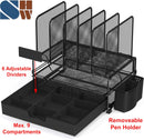 Simple Houseware Desk File Organizer for Office Supplies w/Drawer, Black — 3