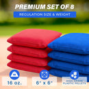 GoSports Official Regulation Cornhole Bean Bags Set of 8 – for Competitive Cornhole Games - All Weather - American Stars and Stripes or Red and Blue — 2