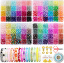 Glass Beads for Jewelry Making, 4 Types 96 Colors Glass Beads for Bracelet — 1