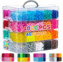 14000Pcs Pony Beads Kit, 40 Colors Rave Kandi Beads Bracelet Making Kit — 1