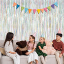 ZATAYE 2 Pack Laser Silver New Years Eve Foil Curtain Streamer Decorations | 2 PCS — 7