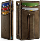 BULLIANT Magnetic Slim Leather Pocket Wallet Money Clip For Men 12Cards - Alaska Leather - Coffee — 1