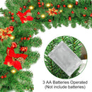 9FT Prelit Artificial Christmas Garland with Lights: Greenery Garland Decoration with 30 Warm LED Lights - Xmas Garland for Office Fireplace Mantle - Christmas's Day Indoor Outdoor Holiday (Garland3) — 5