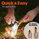 PREPARED4X Fire Starter Survival Tool - All-in-One Flint and Steel Fire Starter Kit - Ferro Rod Fire Starter with 36" Waterproof Tinder Wick Rope and Steel Fire Striker - Patented Firestarter — 2