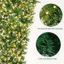 HAPPYGRILL 7.5FT Pre-Lit Upside Down Christmas Tree Snow Christmas Tree with 1100 Branch Tips, 400 LED Lights, 8 Lighting Modes, Artificial Xmas Tree for Holiday Decor — 5