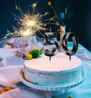 Bailym Black 50th Birthday Candles, Number 50 Cake Topper for Men Birthday Decorations Party Decoration — 4