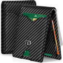 GSOIAX Slim Wallet for Men Rfid Blocking Leather Bifold Front Pocket Carbon Fiber Men's Money Clips Credit Card Holder With Gift Box (Carbon)