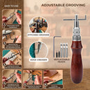MINUS MUKYS Leather Working Kit Complete Leather Tools Set for Crafts Shoe Repair Kit Belts Includes Hole Puncher for Crafts Sewing Tools Awl Stitching Tool Cutting Mat Ideal for Beginners — 4
