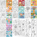 Teling 12 Pcs Pre Drawn Stretched Canvas Kit for Adults Painting Pre Printed Canvas Outline for DIY Painting Party Favor,6 x 6 x 0.6 Inches(Flower) — 1