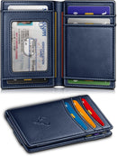 BULLIANT Magnetic Slim Leather Pocket Wallet Money Clip For Men 12Cards - Alaska Leather - Purplish Blue — 2