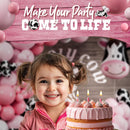 ALL-IN-1 Cow Balloon Arch Kit with BONUS Cows Balloons for Cow Party Decorations - Cowgirl Balloon Arch Kit for Cowgirl Baby Shower Decorations & Cows Birthday Party Decoration | Pink, White, Pastel Pink — 6