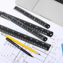 Mr. Pen- Metal Straight Edge Ruler, 4 pcs, 6", 8", 12", 14", Black | 6, 8, 12, 14 inch — 6