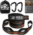 Hammock Straps and 2 Carabiners, 30+2 Loops, 1200lbs Breaking Strength (500lbs Rated) | 100% Non-Stretch, Lightweight, Portable Camping - Quick, Easy Setup | Heavy Duty + Tree Friendly | 8 Feet. | Orange — 1