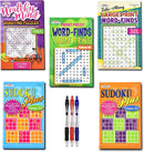 5-Pack 450+ Travel-Size Sudoku Book,Sudoku Puzzles for Adults, Large Print WordSearch Puzzle Books for Adults, Aging Seniors Brain Stimulation Variety Pack Bulk – Digest Size 8x5 — 1