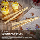 Magnetic Bamboo Toaster Tongs (Set of 2), 10.2-Inch Extra-Long Kitchen Tongs with Rebound-Construct & Anti-Slip… — 2