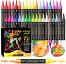 WINSONS 72 Colors Dual Tip Acrylic Paint Pens Markers, 36 Set Permanent Acrylic Paint Pens, Waterproof, Quick-Dry, Ideal for Rock Painting, Canvas, Glass, Wood, Ceramic, DIY Crafts & Art Supplies — 1